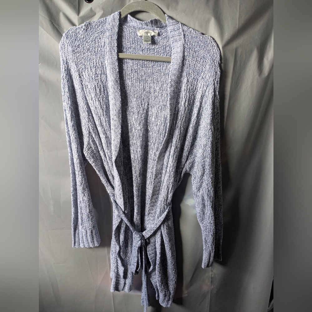 CJ Banks Light Gray Knit Cardigan